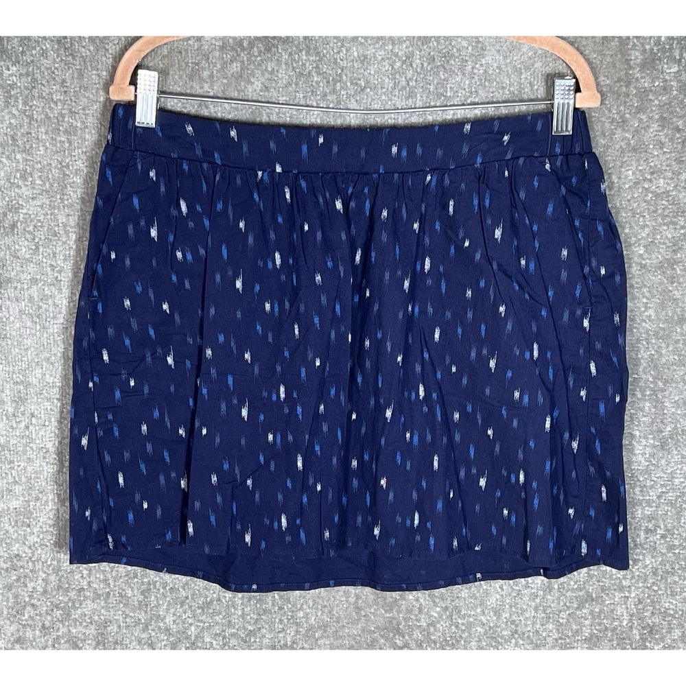 Old Navy Circle Skirt Womens Size M Blue Pockets Lightweight Cotton Pull On Mini